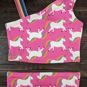 Hanna Andersson Pink Unicorn Kids Swim Set